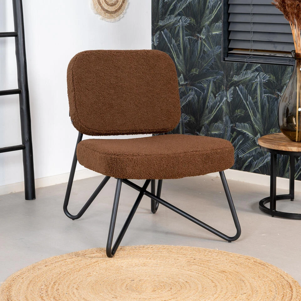 Teddy Fauteuil Jasmijn Bruin - Stof - Bruin 4 Teddy Fauteuil Jasmijn Bruin - Stof - Bruin - Afbeelding 4