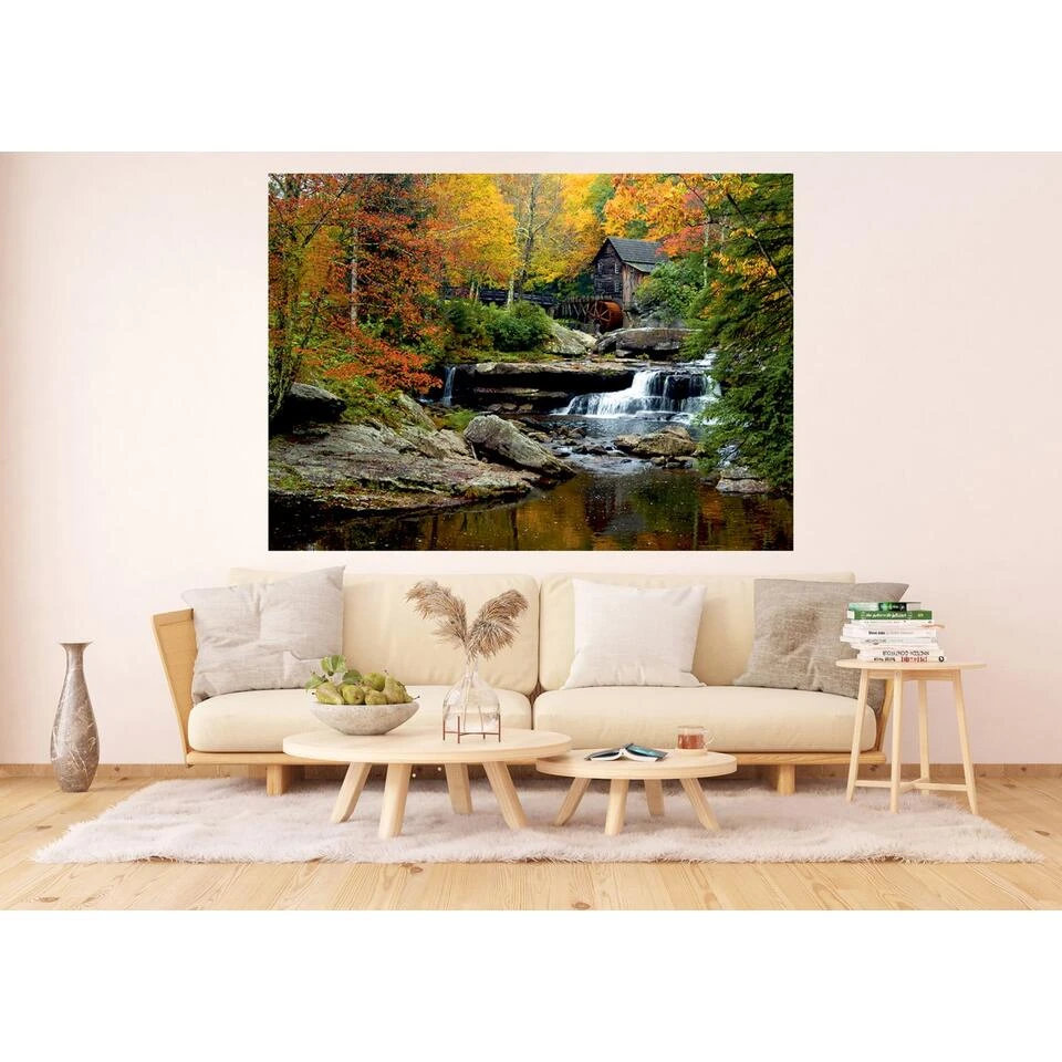 Sanders & Sanders Fotobehang - Bosrijk Landschap - Groen, Geel En Oranje 4 Sanders & Sanders Fotobehang - Bosrijk Landschap - Groen, Geel En Oranje - Afbeelding 4