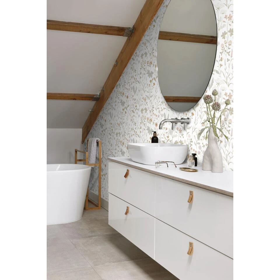 ESTAhome Behang - Veldbloemen - Groen En Terracotta Roze - 53 Cm X 10,05 M 3 ESTAhome Behang - Veldbloemen - Groen En Terracotta Roze - 53 Cm X 10,05 M - Afbeelding 3