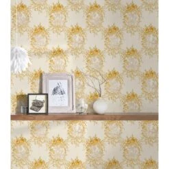 A.S. Creation A.S. Création Behang - Bloemen - Goud En Crème Beige - 53 Cm X 10,05 M - AS -Huishoudelijke Voorwerpen Winkel 1000075391 0103
