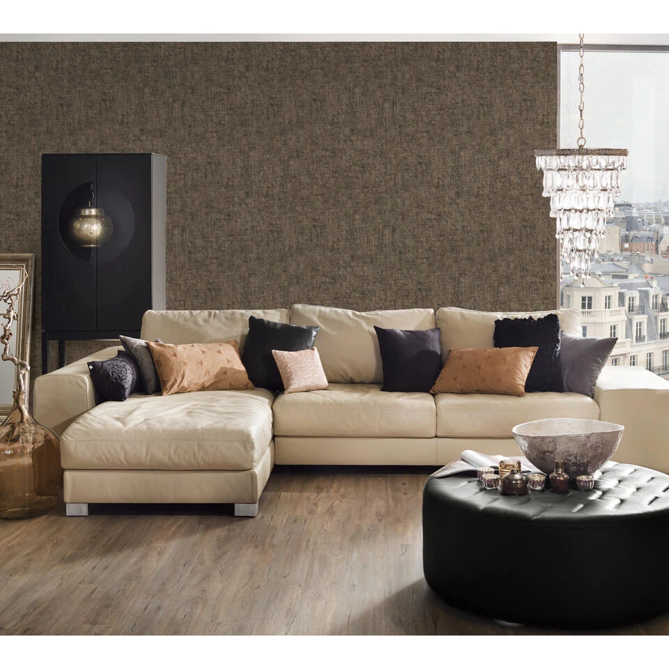 A.S. Creation A.S. Création Behang - Geschilderd Effect - Donkerbruin - 53 Cm X 10,05 M - AS 3 A.S. Creation A.S. Création Behang - Geschilderd Effect - Donkerbruin - 53 Cm X 10,05 M - AS - Afbeelding 3