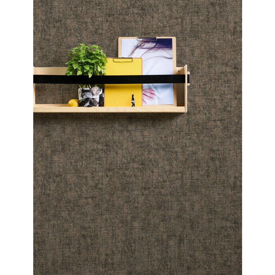 A.S. Creation A.S. Création Behang - Geschilderd Effect - Donkerbruin - 53 Cm X 10,05 M - AS 4 A.S. Creation A.S. Création Behang - Geschilderd Effect - Donkerbruin - 53 Cm X 10,05 M - AS - Afbeelding 4