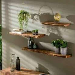 Wandplank Edwin 60cm - Hout - Bruin 6 Wandplank Edwin 60cm - Hout - Bruin -Huishoudelijke Voorwerpen Winkel 1000076618 0102