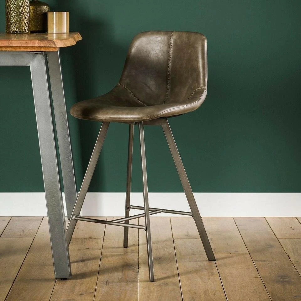 Barstoel Jill Kuip - Lederlook - Multikleur 3 Barstoel Jill Kuip - Lederlook - Multikleur - Afbeelding 3