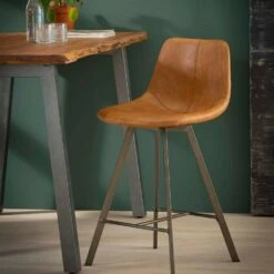 Barstoel Jill Kuip - Lederlook - Bruin 6 Barstoel Jill Kuip - Lederlook - Bruin -Huishoudelijke Voorwerpen Winkel 1000076859 0102