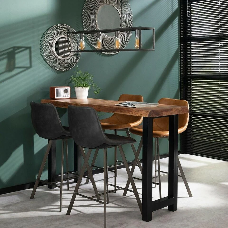 Barstoel Jill Kuip - Lederlook - Bruin 4 Barstoel Jill Kuip - Lederlook - Bruin - Afbeelding 4