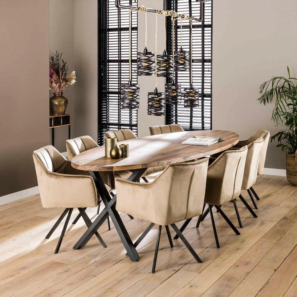 Ramon Eetkamerstoel Velvet - Stof - Beige 3 Ramon Eetkamerstoel Velvet - Stof - Beige - Afbeelding 3