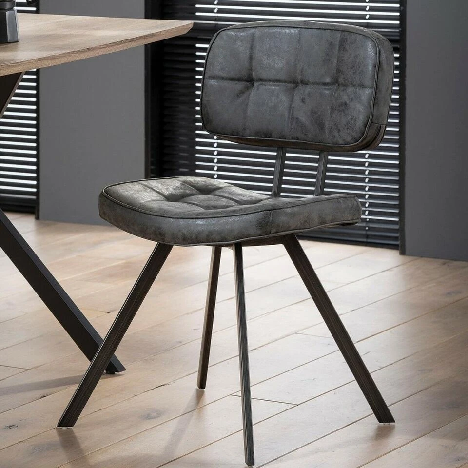 Max Eetkamerstoel - Lederlook - Zwart 3 Max Eetkamerstoel - Lederlook - Zwart - Afbeelding 3