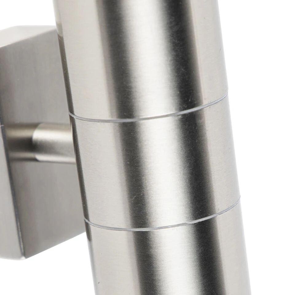 QAZQA Buitenwandlamp Staal 2-lichts IP44 - Duo 2 QAZQA Buitenwandlamp Staal 2-lichts IP44 - Duo - Afbeelding 2