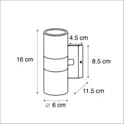 QAZQA Buitenwandlamp Staal 2-lichts IP44 - Duo 6 QAZQA Buitenwandlamp Staal 2-lichts IP44 - Duo -Huishoudelijke Voorwerpen Winkel 1000077151 0102