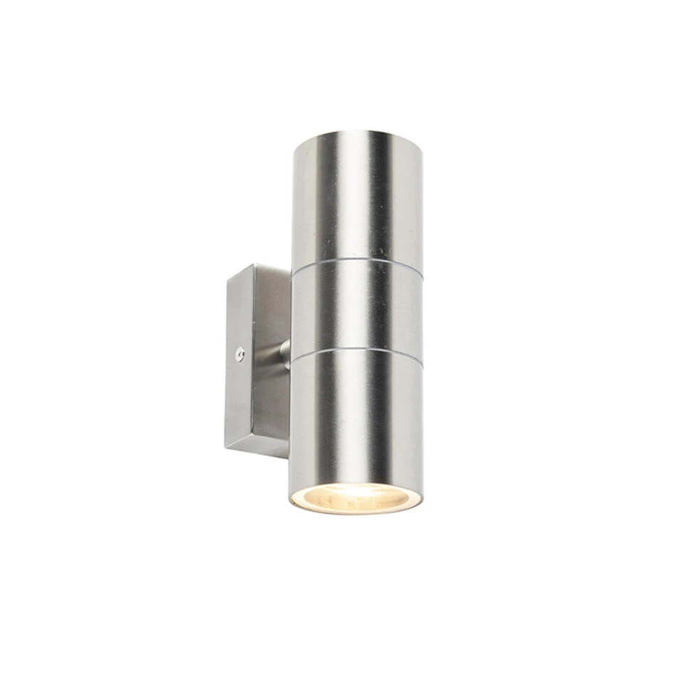 QAZQA Buitenwandlamp Staal 2-lichts IP44 - Duo 1 QAZQA Buitenwandlamp Staal 2-lichts IP44 - Duo