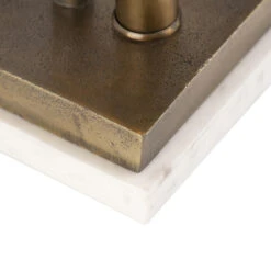 QAZQA Art Deco Tafellamp Brons Met Marmeren Voet - Leaf -Huishoudelijke Voorwerpen Winkel 1000078763 0102