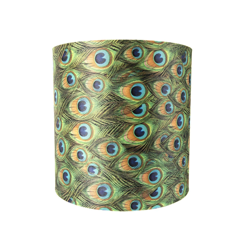 QAZQA Velours Lampenkap Pauw Dessin 40/40/40 Met Gouden Binnenkant 4 QAZQA Velours Lampenkap Pauw Dessin 40/40/40 Met Gouden Binnenkant - Afbeelding 4