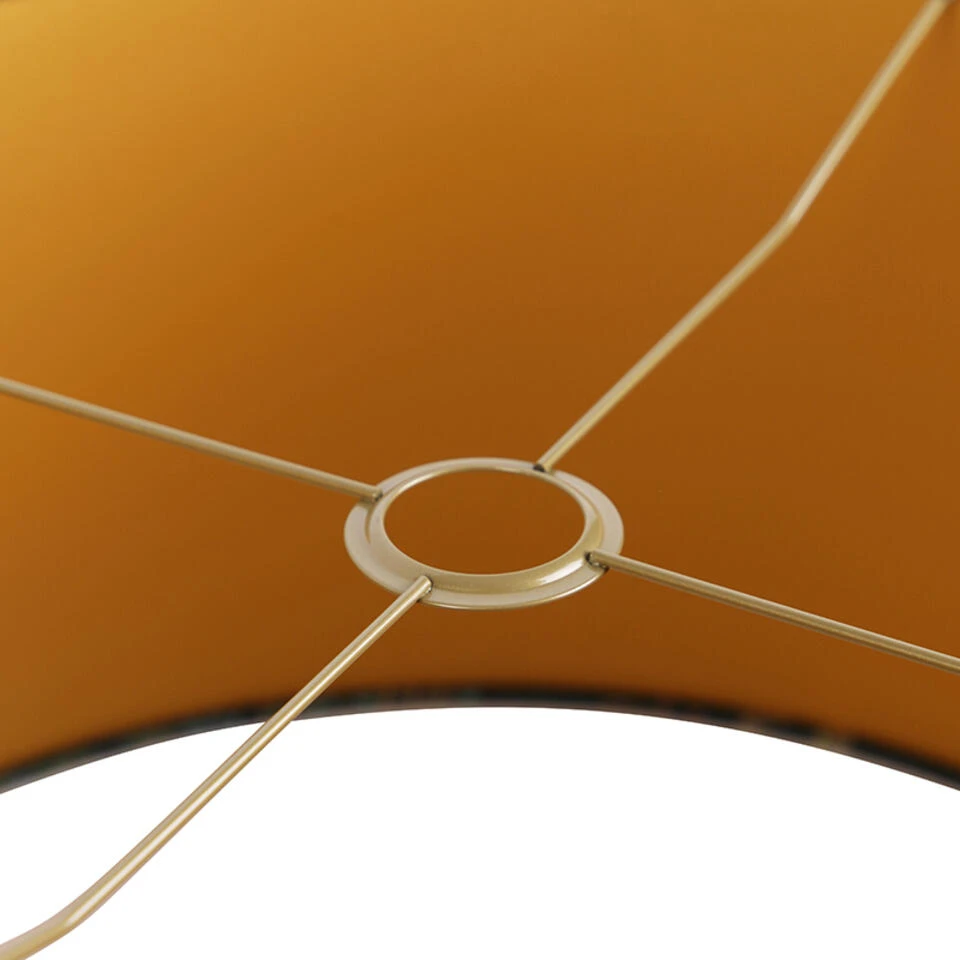 QAZQA Velours Lampenkap Pauw Groen 50/50/25 Gouden Binnenkant 4 QAZQA Velours Lampenkap Pauw Groen 50/50/25 Gouden Binnenkant - Afbeelding 4