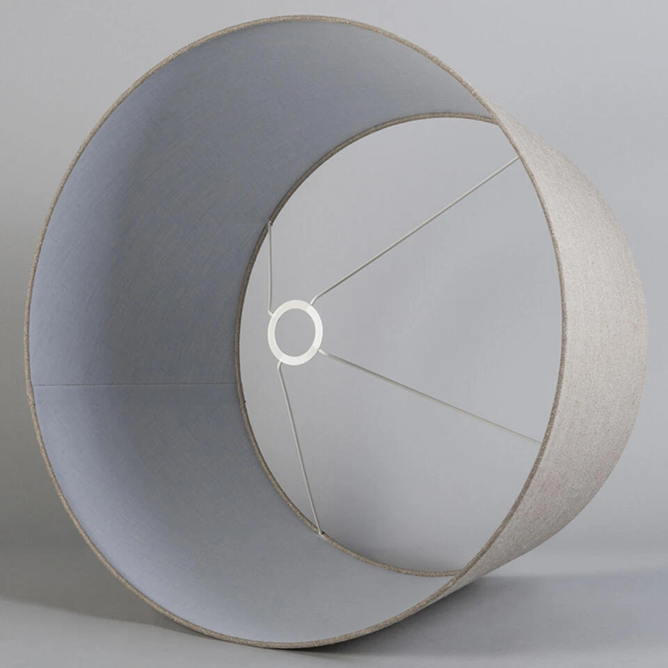 QAZQA Linnen Lampenkap Grijs 55/45/28 2 QAZQA Linnen Lampenkap Grijs 55/45/28 - Afbeelding 2