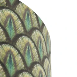 QAZQA Velours Lampenkap Pauw Dessin 40/40/40 Gouden Binnenkant -Huishoudelijke Voorwerpen Winkel 1000078835 0103