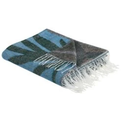 Beliani Plaid LIMGHA - Blauw Acryl, Polyester