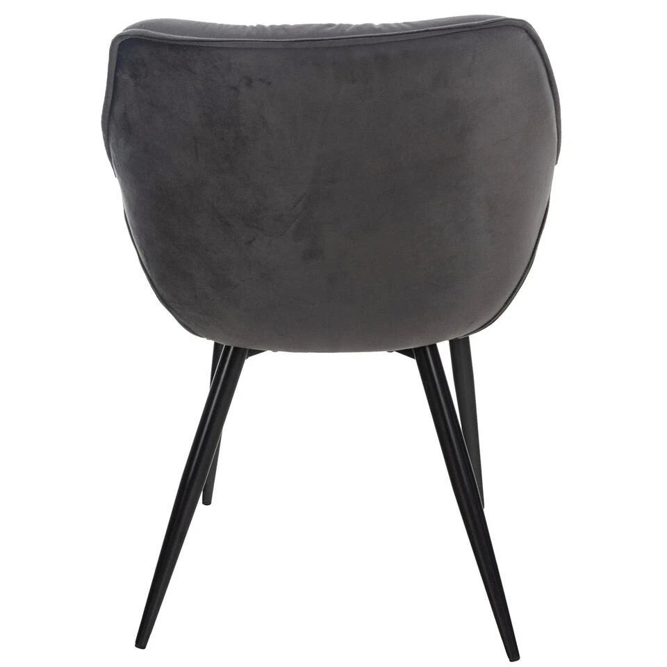 CLP Eetkamerstoel Tanna Fluweel Grijs 4 CLP Eetkamerstoel Tanna Fluweel Grijs - Afbeelding 4