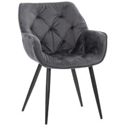 CLP Eetkamerstoel Tanna Fluweel Grijs