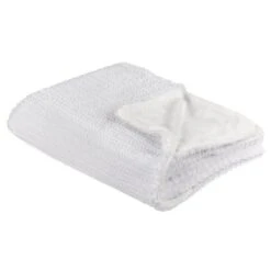 Beliani Plaid BJAS - Wit Polyester