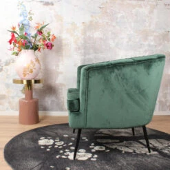 DS4U® Norah Fauteuil Velvet - Stof - Groen 7 DS4U® Norah Fauteuil Velvet - Stof - Groen -Huishoudelijke Voorwerpen Winkel 1000081845 0103