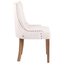 CLP Eetkamerstoel Aberdeen Licht Bruin Frame Fluweel Crème -Huishoudelijke Voorwerpen Winkel 1000082907 0102