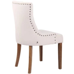 CLP Eetkamerstoel Aberdeen Licht Bruin Frame Fluweel Crème -Huishoudelijke Voorwerpen Winkel 1000082907 0103