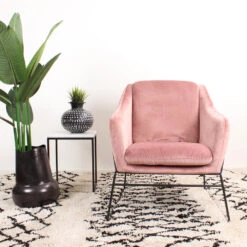 DS4U® Antonio Fauteuil Velvet - Stof - Roze -Huishoudelijke Voorwerpen Winkel 1000082944 0102