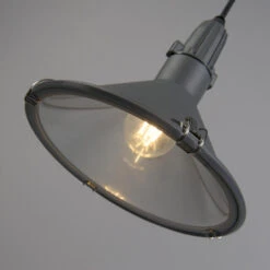 QAZQA Industriële Hanglamp Grijs IP44 - Vida -Huishoudelijke Voorwerpen Winkel 1000084676 0103
