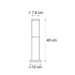 QAZQA Moderne Buitenlamp Paal Staal 45 Cm IP44 - Rox 6 QAZQA Moderne Buitenlamp Paal Staal 45 Cm IP44 - Rox -Huishoudelijke Voorwerpen Winkel 1000084729 0102
