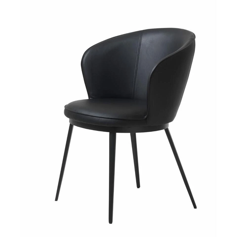 Giga Meubel Eetkamerstoel Kunstleer - Zwart - Armleuning - Stoel Gain 1 Giga Meubel Eetkamerstoel Kunstleer - Zwart - Armleuning - Stoel Gain