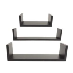 Orange85 Zwarte Wandplanken Keuken Woonkamer Zwevend Muurplank 3 Maten MDF