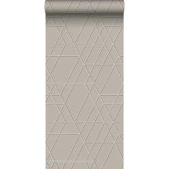 Huishoudelijke Voorwerpen Winkel 18 ESTAhome Behang - Grafisch 3D Motief - Taupe - 50 X 900 Cm - 139600