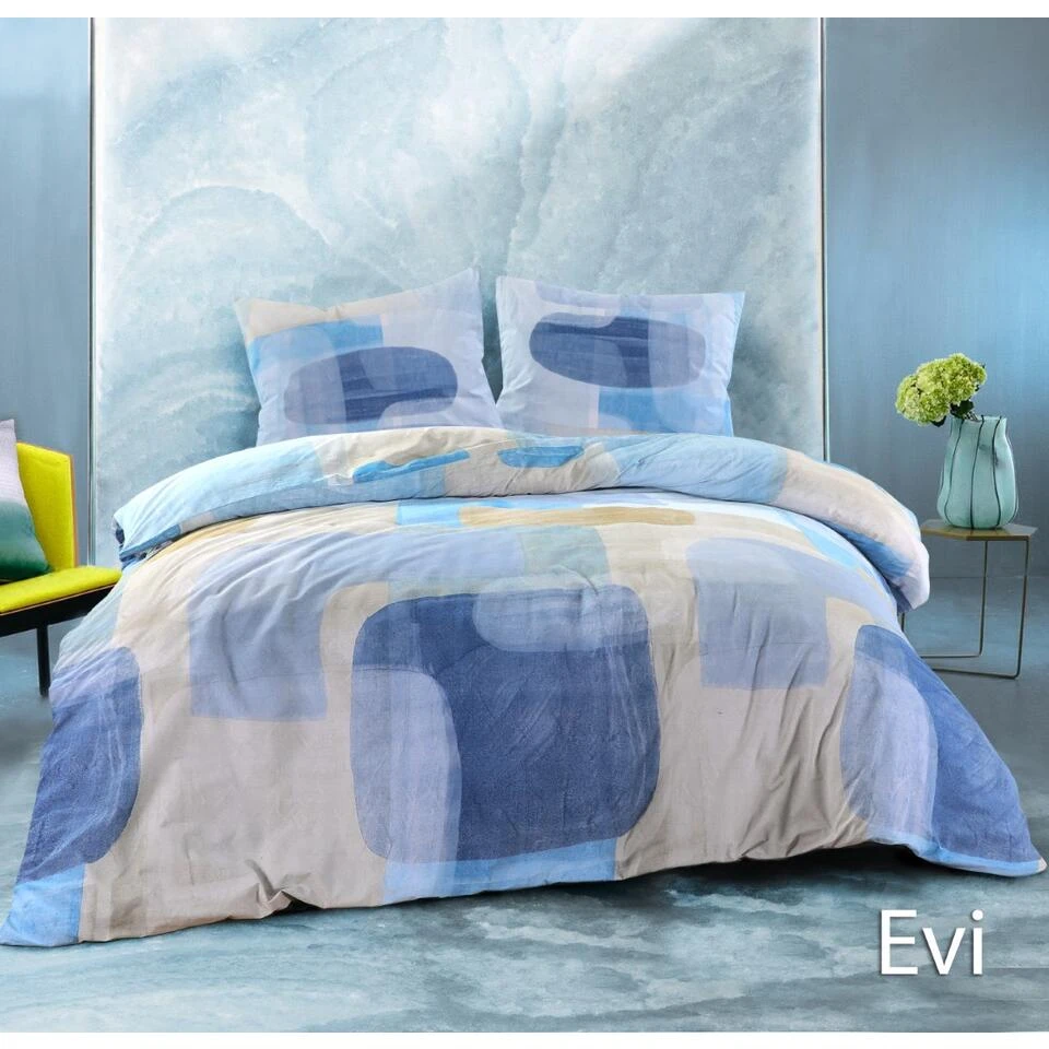Day Dream Dekbedovertrek Evi - 240x200/220 - Blauw 2 Day Dream Dekbedovertrek Evi - 240x200/220 - Blauw - Afbeelding 2