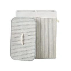 Beliani Mand KANDY - Grijs Bamboehout -Huishoudelijke Voorwerpen Winkel 1000087126 0104