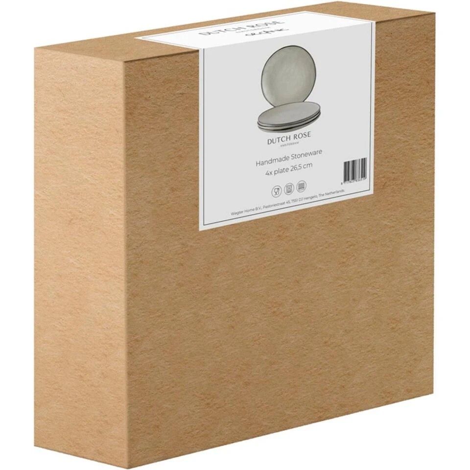 Dutch Rose Giftset 4 Borden 26,5 Cm Creme 3 Dutch Rose Giftset 4 Borden 26,5 Cm Creme - Afbeelding 3