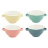 OTIX Soepkommen Met Oor Set Van 4 Verschillende Kleuren Aardewerk 680 Ml