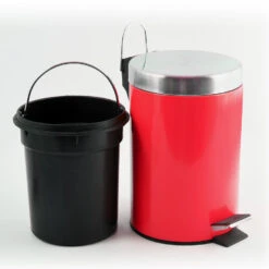MSV Badkamer/toilet Pedaalemmer - Rood - 3 Liter - 17 X 25 Cm -Huishoudelijke Voorwerpen Winkel 1000089294 0102