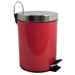 MSV Badkamer/toilet Pedaalemmer - Rood - 3 Liter - 17 X 25 Cm