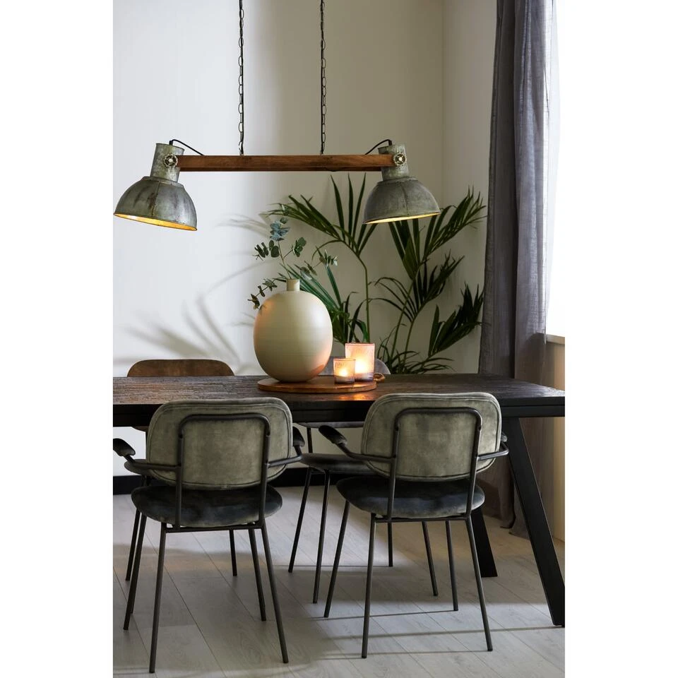 Hanglamp Elay - Zilver - 110x30x30cm - 2L 2 Hanglamp Elay - Zilver - 110x30x30cm - 2L - Afbeelding 2