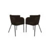 HSM Collection Eetkamerstoel Luca Set Van 2 Espresso/Zwart Teddy/Bouclé/Metaal