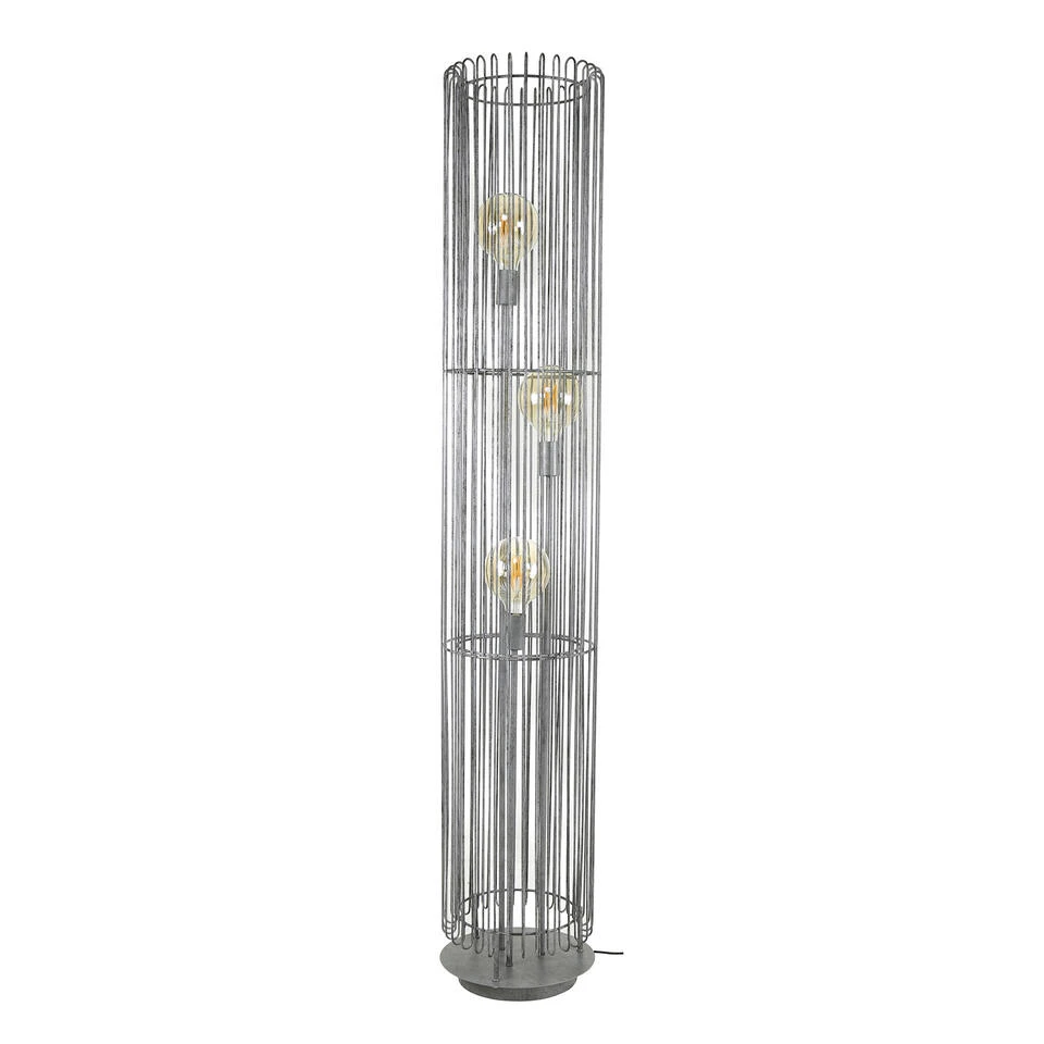 Industriële Vloerlamp Toby Oud Zilver 3-lichts - 172x30x172 Cm - Metaal - Grijs 3 Industriële Vloerlamp Toby Oud Zilver 3-lichts - 172x30x172 Cm - Metaal - Grijs - Afbeelding 3