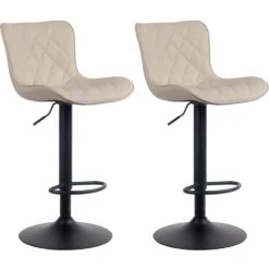 CLP Set Van 2 Barkrukken Emma Kunstleder Crème