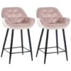 CLP Set Van 2 Barkrukken Gibson Velvet Roze