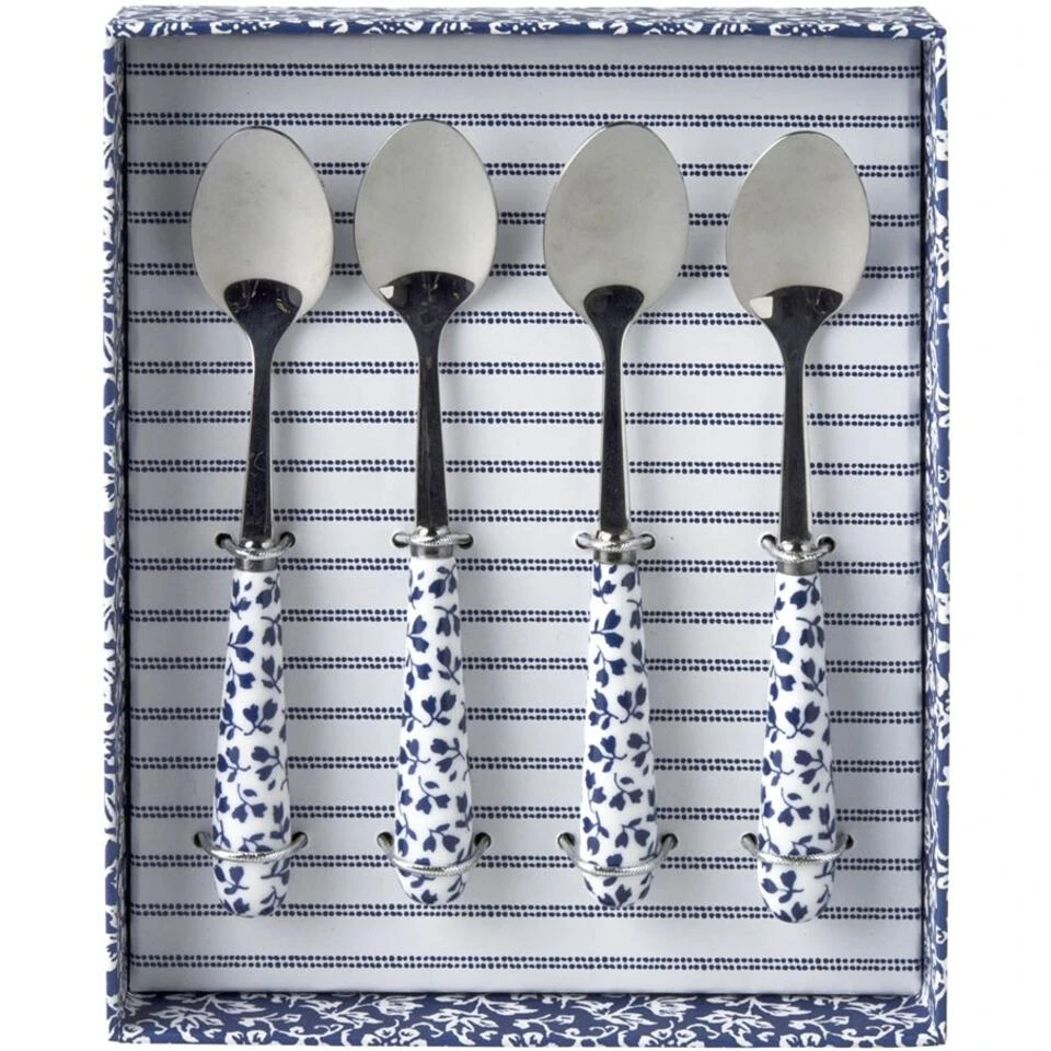 Laura Ashley Giftset 4 Theelepels Floris 2 Laura Ashley Giftset 4 Theelepels Floris - Afbeelding 2