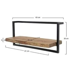 Wandplank Aberdeen 65 Cm - 25x65x30 Cm - Hout - Bruin -Huishoudelijke Voorwerpen Winkel 1000093283 0103