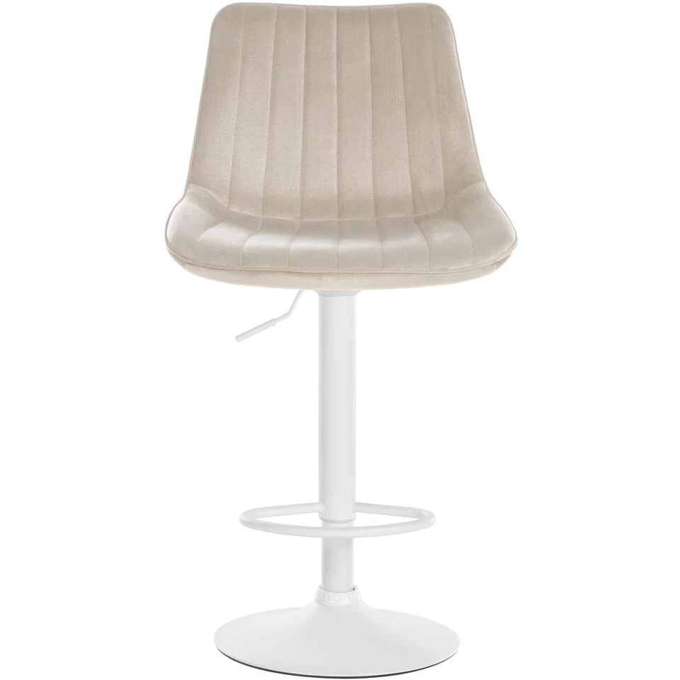 CLP Barkruk Toni Fluweel Wit Frame Crème 3 CLP Barkruk Toni Fluweel Wit Frame Crème - Afbeelding 3