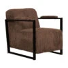 Moderne Fauteuil Madeline Ribstof Bruin - Stof - Grijs