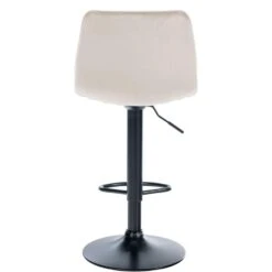 CLP Barkruk Lex Zwart Frame Fluweel Crème 7 CLP Barkruk Lex Zwart Frame Fluweel Crème -Huishoudelijke Voorwerpen Winkel 1000095250 0103