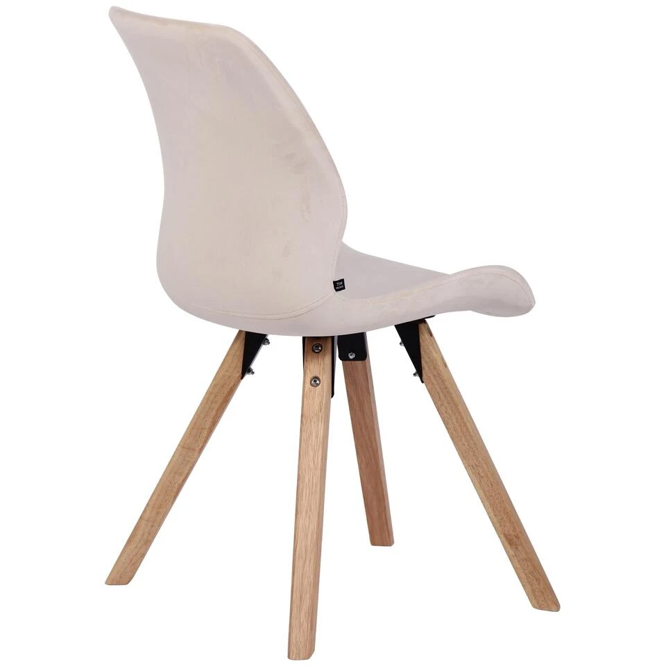 CLP Set Van 2 Eetkamerstoelen Luna Fluweel Crème 3 CLP Set Van 2 Eetkamerstoelen Luna Fluweel Crème - Afbeelding 3